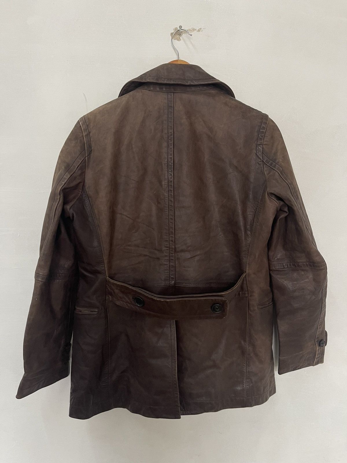 United Arrows VINTAGE UNITED ARROWS DOUBLE BREASTED LEATHER COAT Size US M / EU 48-50 / 2 - 7 Thumbnail
