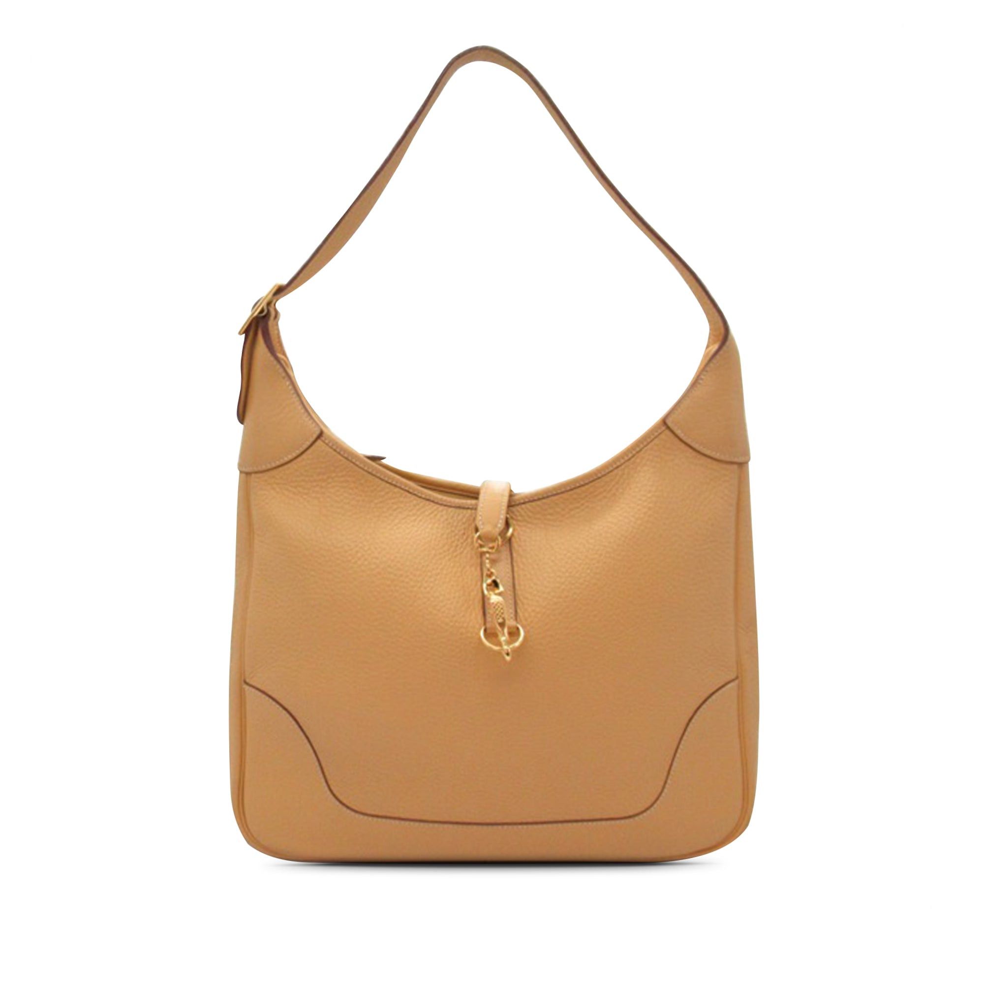 image of Hermes Clemence Trim Ii 35 Shoulder Bag in Yellow, Women's