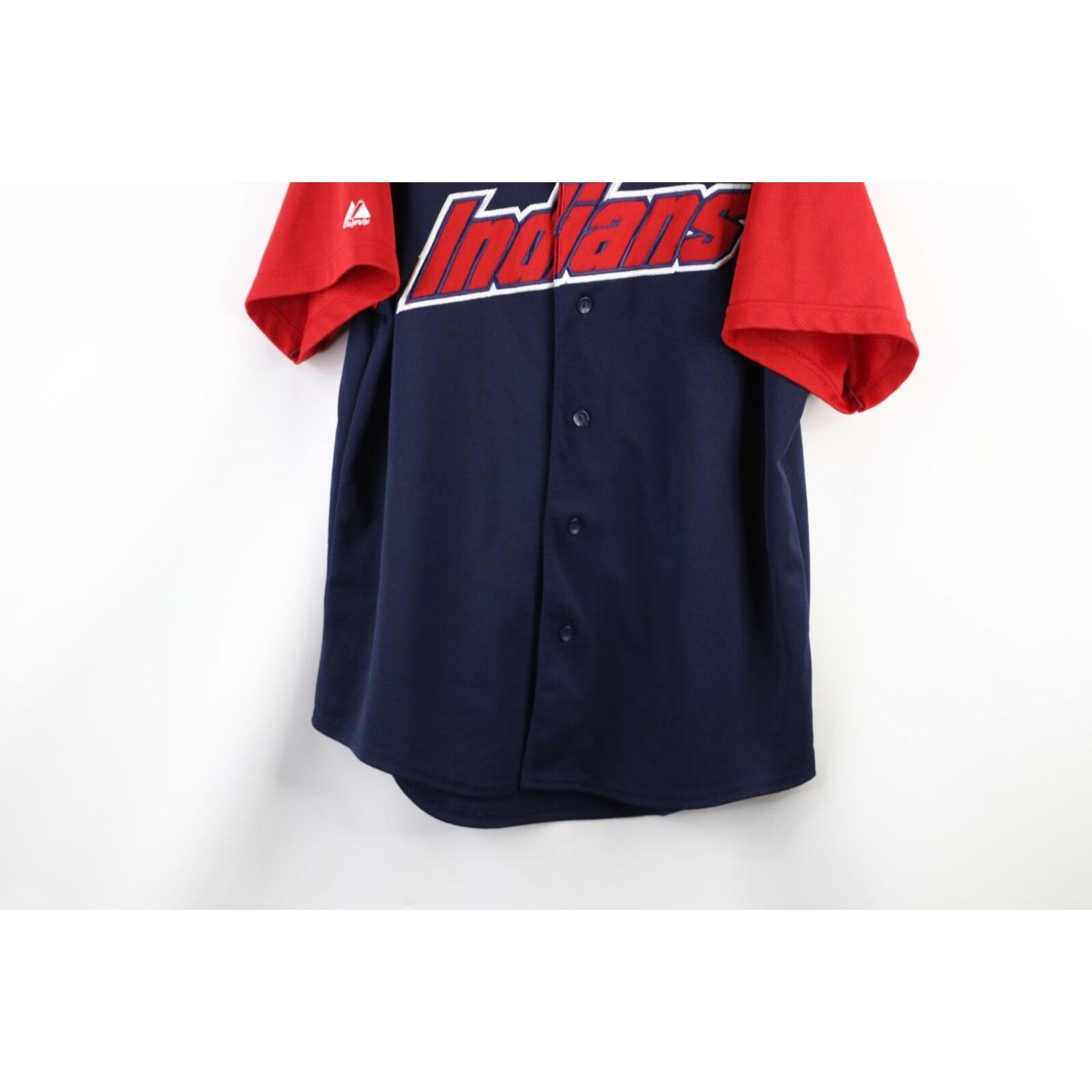 Majestic × Vintage Vintage 90s Majestic Cleveland Indians Baseball Jersey Size US L / EU 52-54 / 3 - 3 Thumbnail