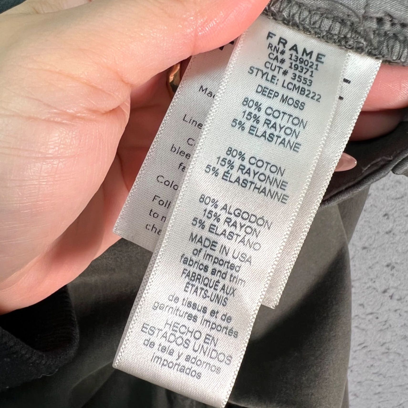 Frame FRAME Womens Size 27 Le Crop Mini Boot Olive Green Denim Jeans Cropped 27 in Inseam 26 in 5-Pocket Stretch Cotton Blend Vintage: No Womens jeans frame Size 27" / US 4 / IT 40 - 5 Thumbnail