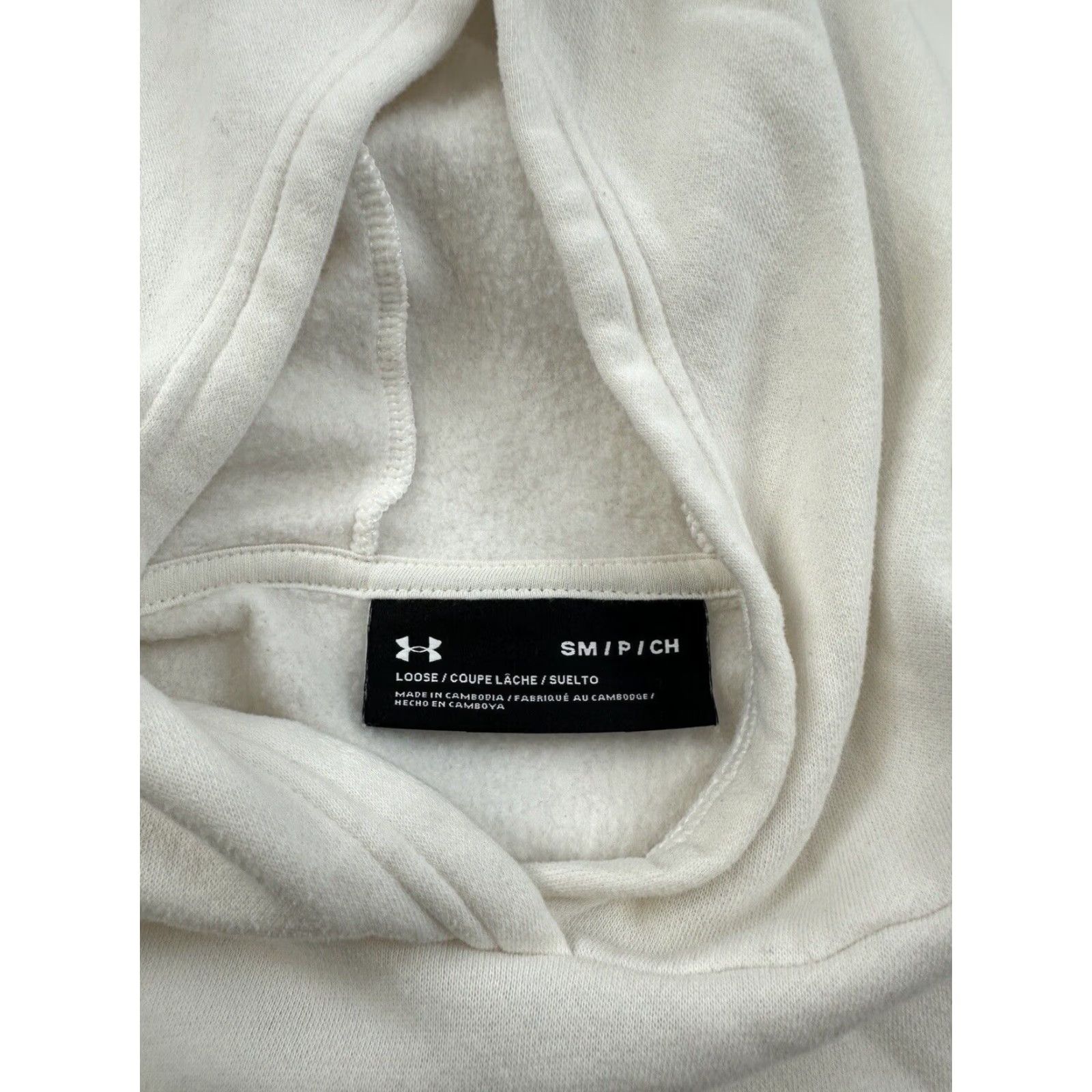 Under Armour Under Armour Hoodie Women's Small White Cropped Loose Fit Pullover Sweatshirt Size S / US 4 / IT 40 - 4 Thumbnail
