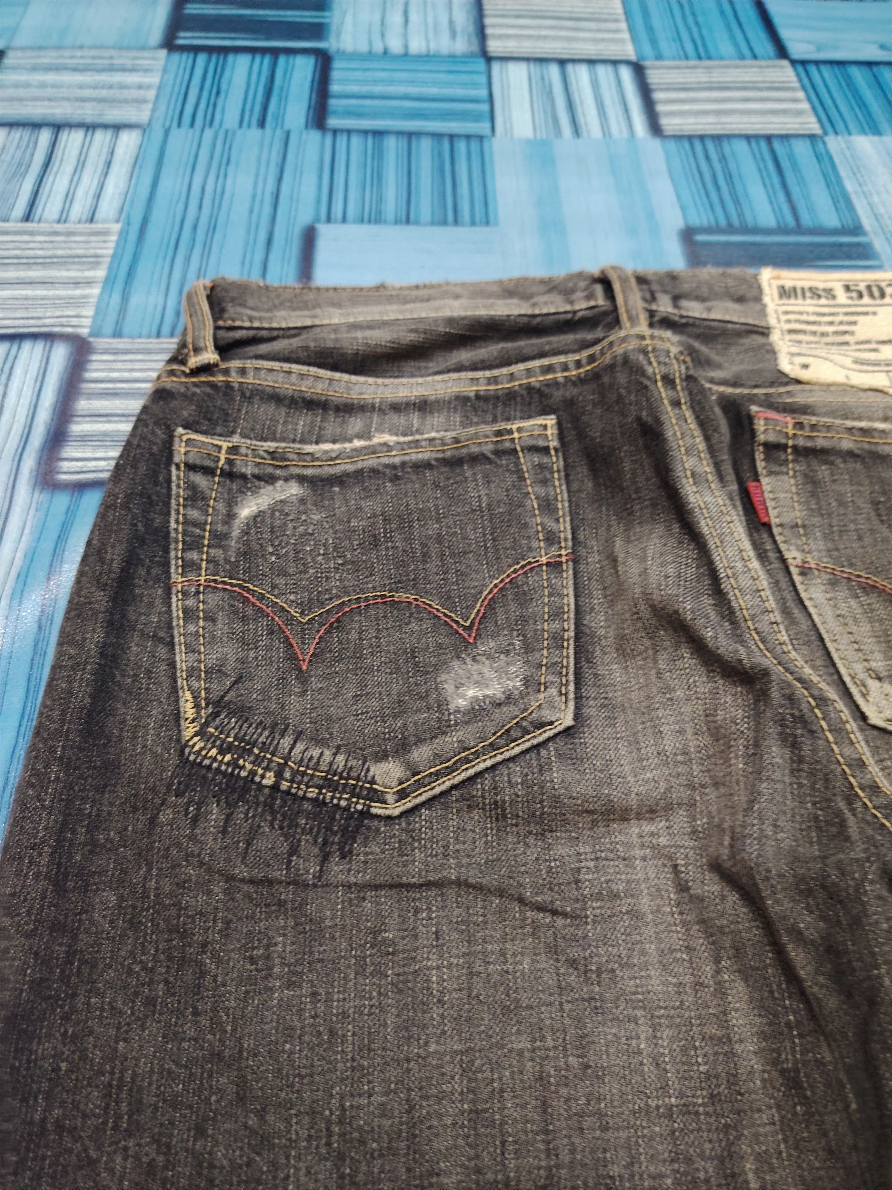 Edwin Japanese Edwin Ripped Flared Jeans I6W9 Style Size US 29 - 20 Thumbnail