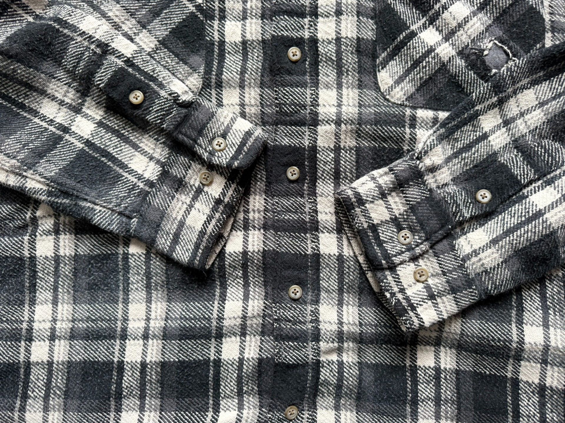 Madness MADNESS Shredded Check Shirt Size US XXS / EU 40 - 8 Thumbnail
