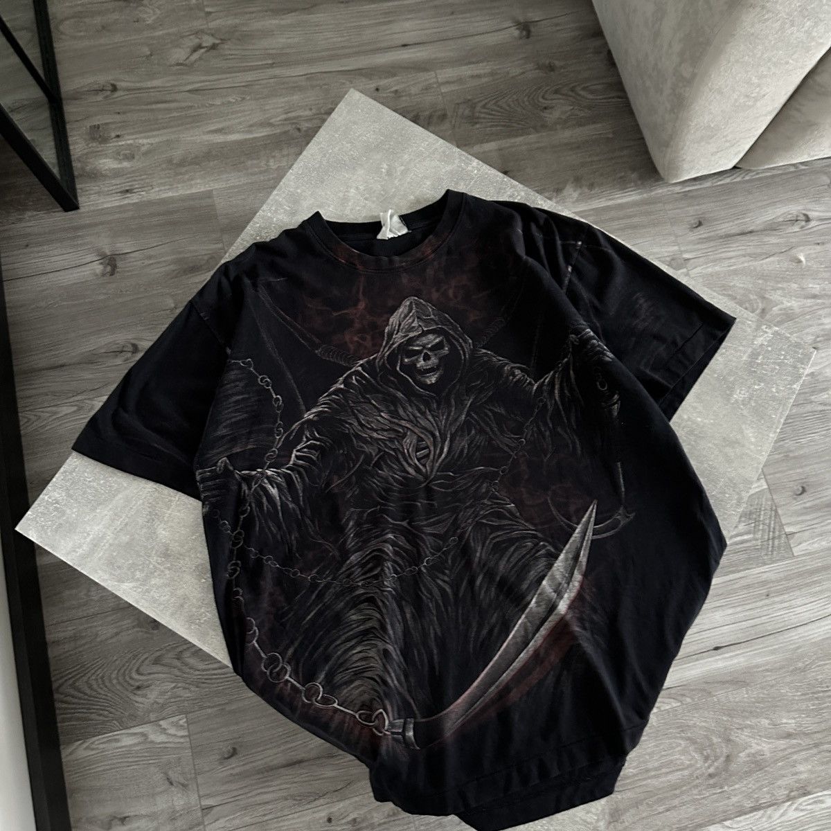 Vintage Vintage 90s Skull Gargoyle AOP tee rare horror hype y2k og Size US XL / EU 56 / 4 - 5 Thumbnail