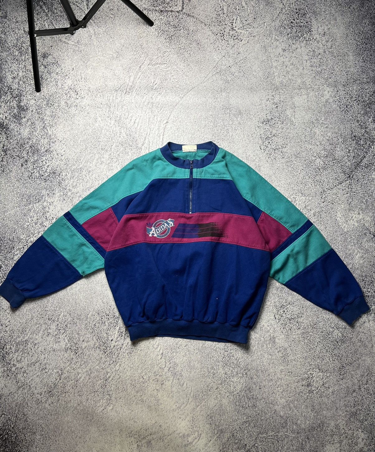 80's 90's vintage adidas sweat half zip