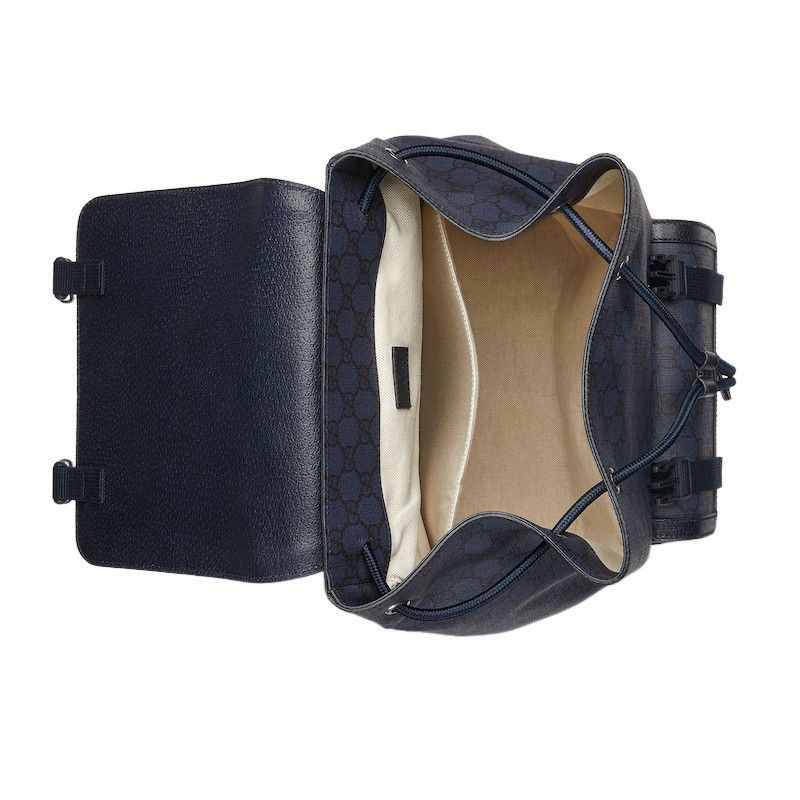 Gucci GUCCI Ophidia Large $2550 Blue GG Canvas Backpack New & Auth Size ONE SIZE - 5 Thumbnail