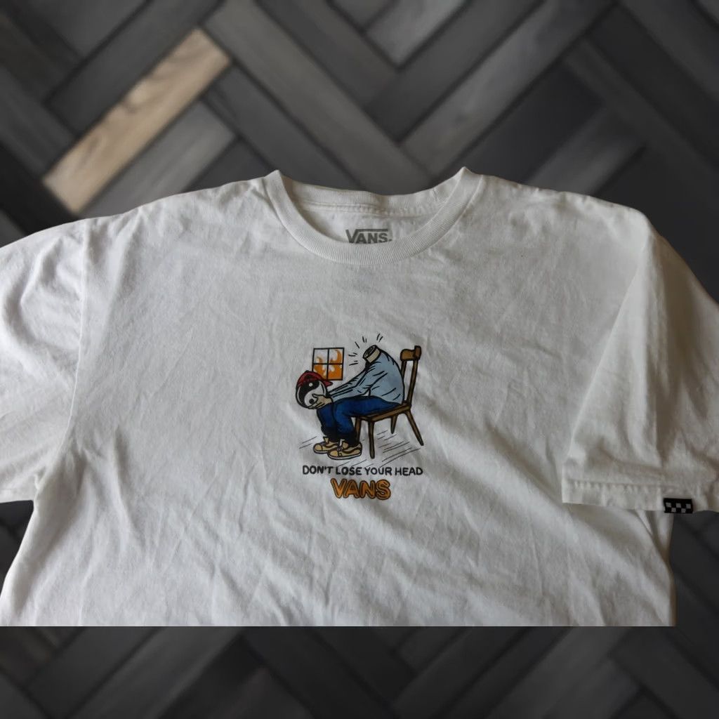 Vans VANS T Shirt Mens Size L Graphic Print Do Not Lose Your Head White Cotton Short Sleeve Size US L / EU 52-54 / 3 - 1 Thumbnail