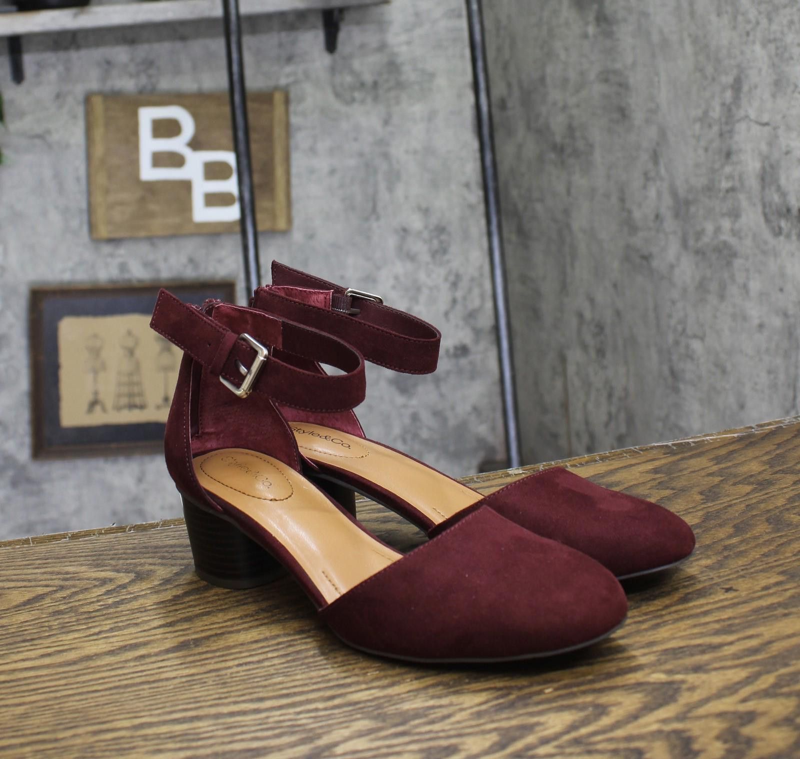 Style & Co Style & Co. Heel Dress Pumps Berry Microsuede Purple 8.5m Size US 8.5 / IT 38.5 - 1 Thumbnail