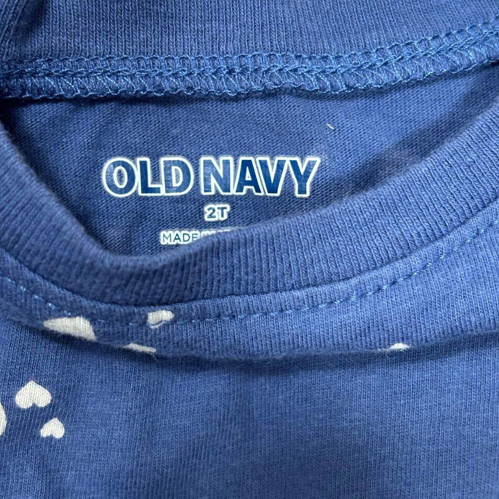 Old Navy Old Navy 2T Girls Blue Heart Print Short Sleeve Dress Size ONE SIZE - 4 Thumbnail