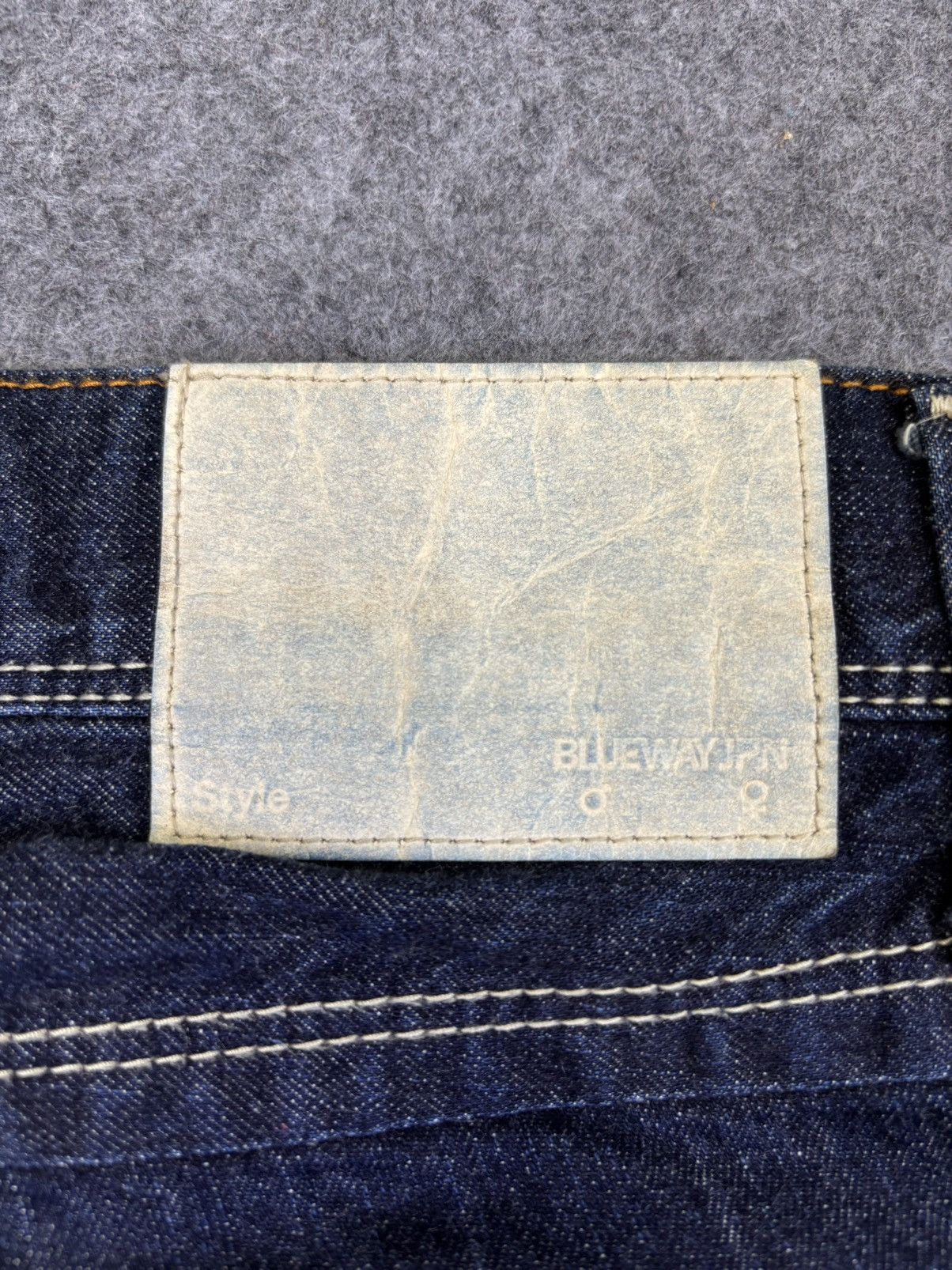 Japanese Brand 💥Flare💥Vintage BLUE WAY Dark Blue Denim F890 Size US 33 - 11 Thumbnail