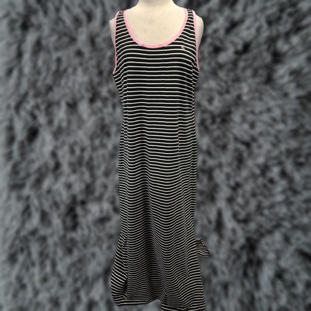 Ralph Lauren Lauren Ralph Lauren Dress Women XL Striped Maxi Tank Black White Pink Monogram Size XL / US 12-14 / IT 48-50 - 1 Thumbnail