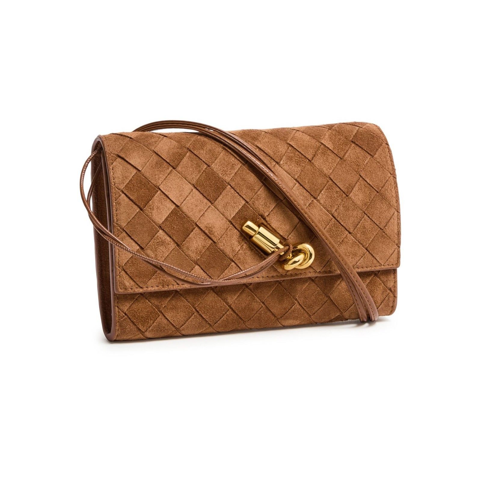 Bottega Veneta BOTTEGA VENETA Andiamo $2200 Amber Suede Pouch On Strap New Size ONE SIZE - 2 Thumbnail