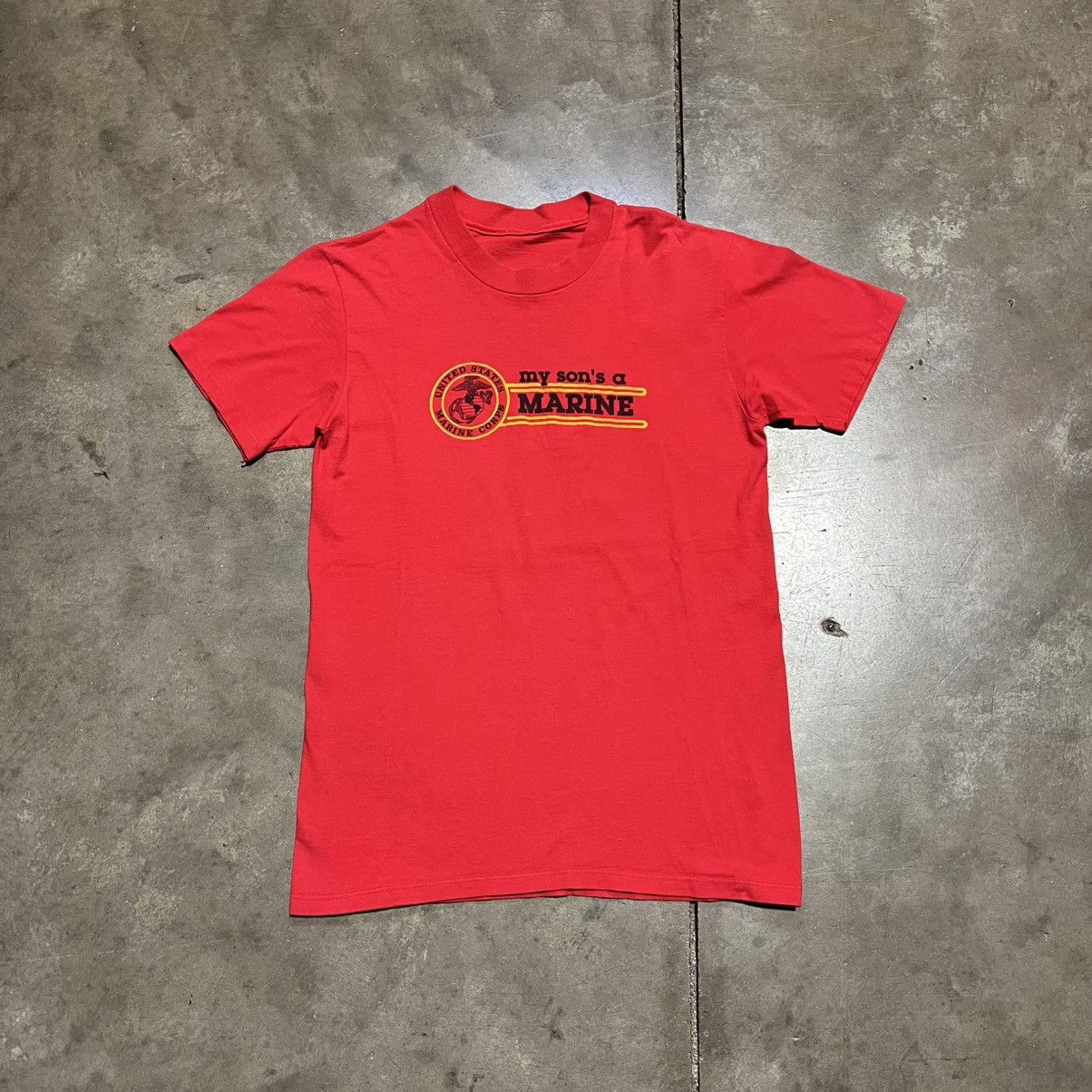 Vintage Vintage 80s USMC Military Marines T shirt Graphic Tee Grunge Size US S / EU 44-46 / 1 - 1 Thumbnail