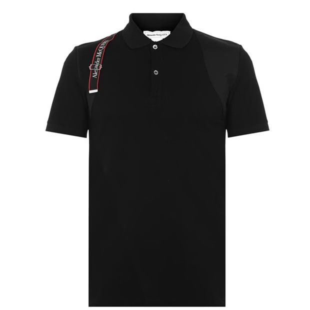 image of Alexander Mcqueen O1G2R1Mq0324 Polo Shirt In Black, Men's (Size Large)