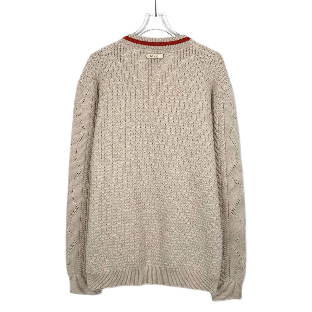 Gucci Gucci Hollow Out Wool V-neck Long Sleeve Knit Sweater K26WX Size S / US 4 / IT 40 - 2 Thumbnail