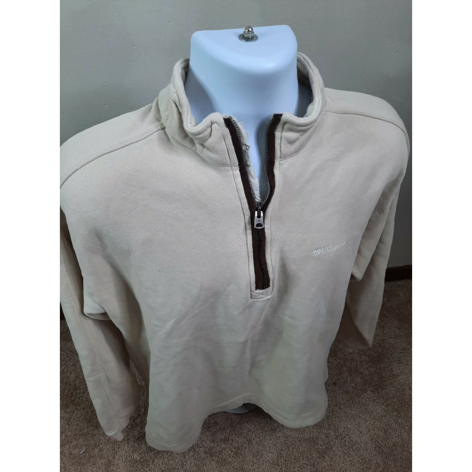 Vintage Columbia Mens Jacket Pullover 1/4 Zip Fleece Beige Size L Mock Zip Jacket Casual Outdoor Size US L / EU 52-54 / 3 - 5 Thumbnail
