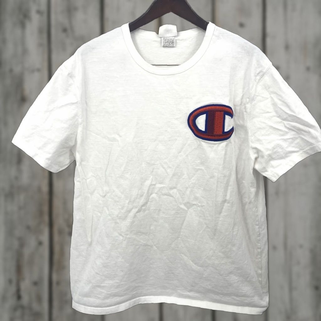 Champion VINTAGE Champion Shirt Mens XL White Big Embroidered Logo Solid Tee Y2K Size US XL / EU 56 / 4 - 1 Thumbnail