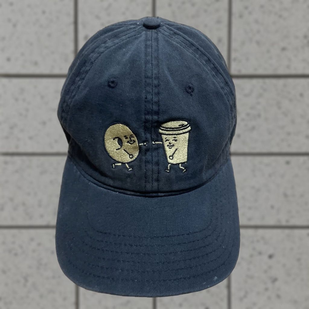 Vintage Sidecar Donuts and Coffee Hat Baseball Cap Black Gold Adjustable LA Streetwear Mens One Size Canvas Cotton Size ONE SIZE - 1 Thumbnail