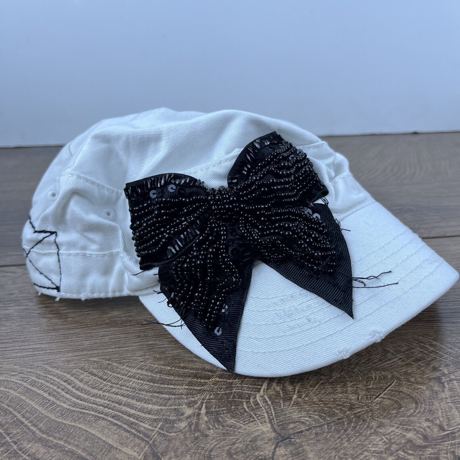 Other Bow Hat Womens Bow Hat White Hat Adjustable White Adult Size Size ONE SIZE - 2 Thumbnail