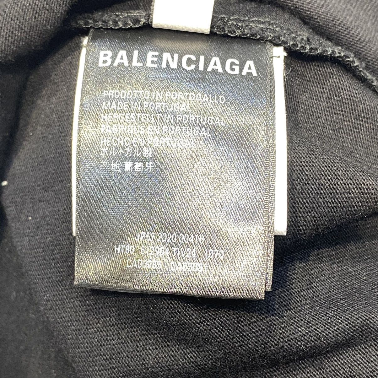 Balenciaga Balenciaga Black Cotton Crew Logo Print Fitted T-Shirt Size M / US 6-8 / IT 42-44 - 9 Thumbnail