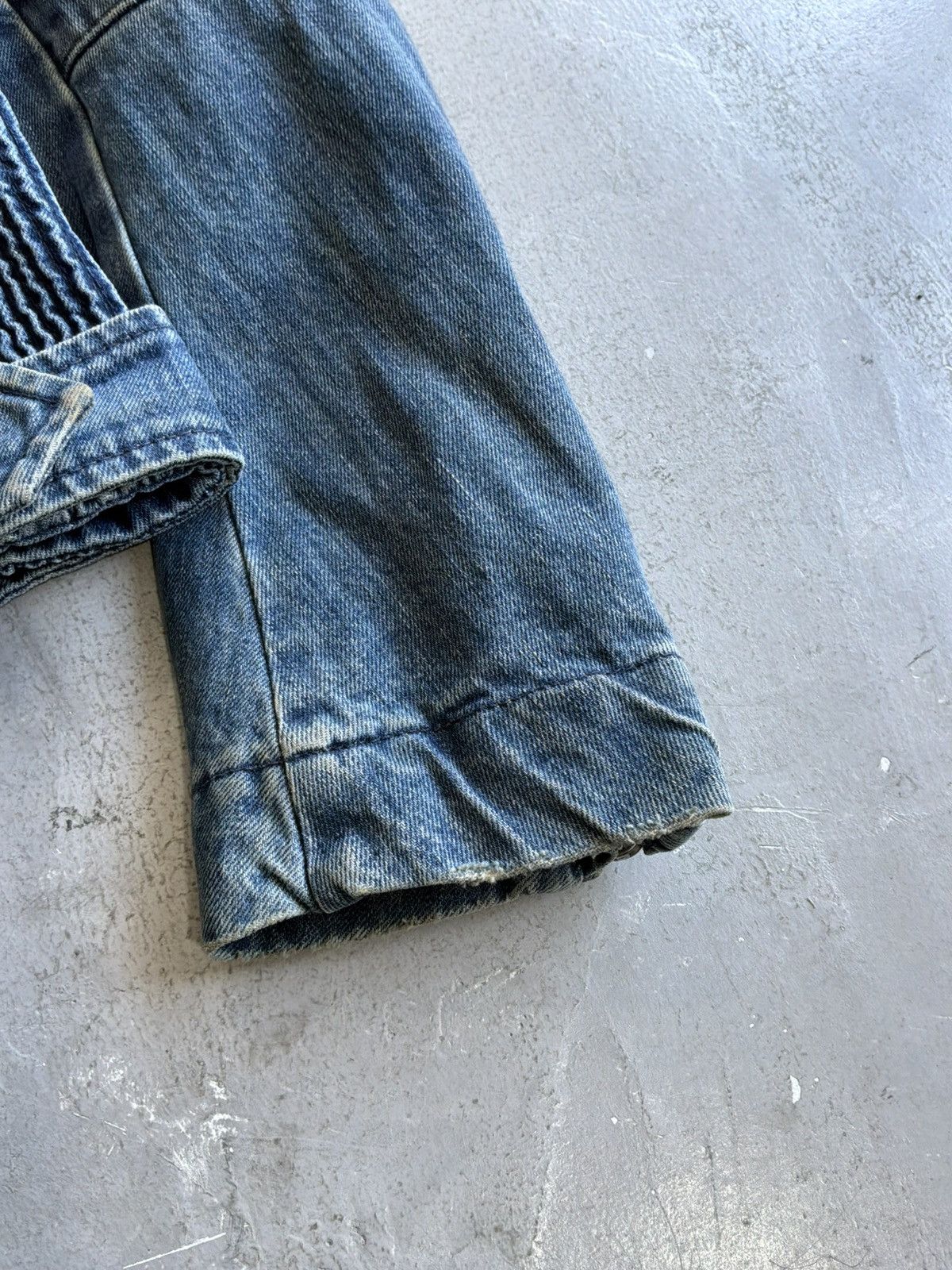 Balmain 2010s Pierre Balmain - Distressed Denim Biker Jacket Size US M / EU 48-50 / 2 - 8 Thumbnail
