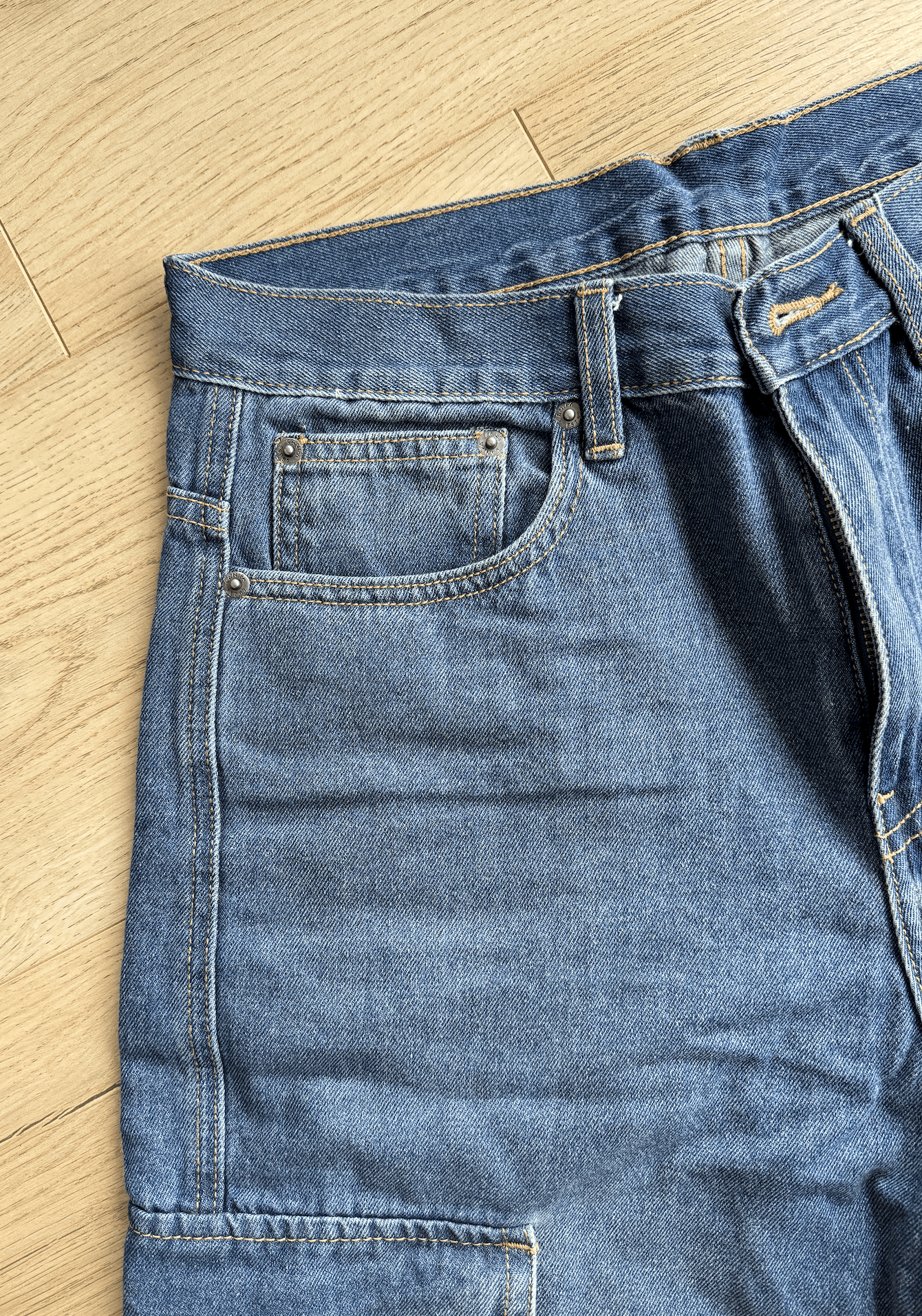 Carhartt × Palace Short Long Oversize en Jean Brut – Bermuda Jort Unisexe Size US 29 - 2 Thumbnail