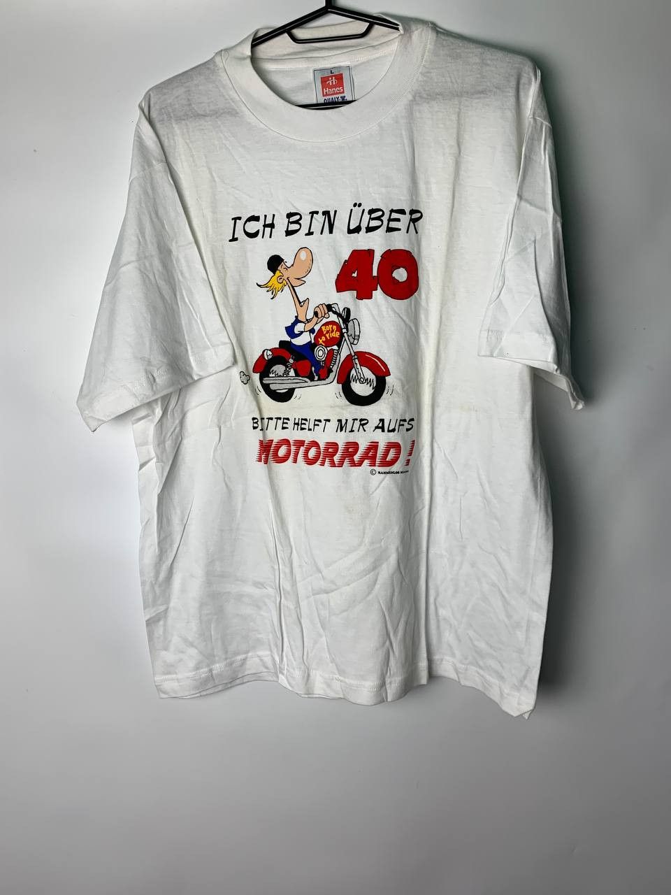 Vintage Vintage T-Shirt Ich Bin Uber Motorrad Size L Men Size US L / EU 52-54 / 3 - 1 Thumbnail