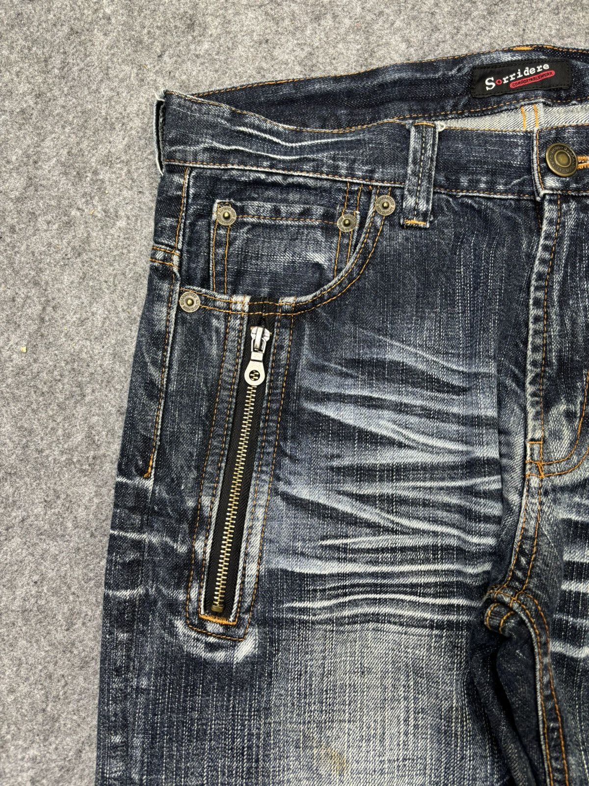 Japanese Brand 💥Insane Artisanal Sorridere Distressed Denim F782 Size US 33 - 8 Thumbnail