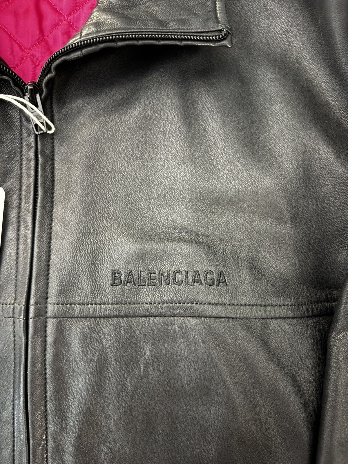 Balenciaga Lamb Leather Red Quilted Zip Up Jacket Size US M / EU 48-50 / 2 - 3 Thumbnail