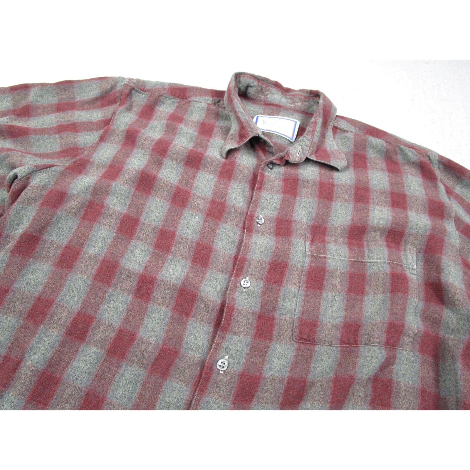 CO VINTAGE McCoy & Co Shirt Mens XL Red Plaid Flannel Long Sleeve Button Up Italy Size US XL / EU 56 / 4 - 2 Thumbnail