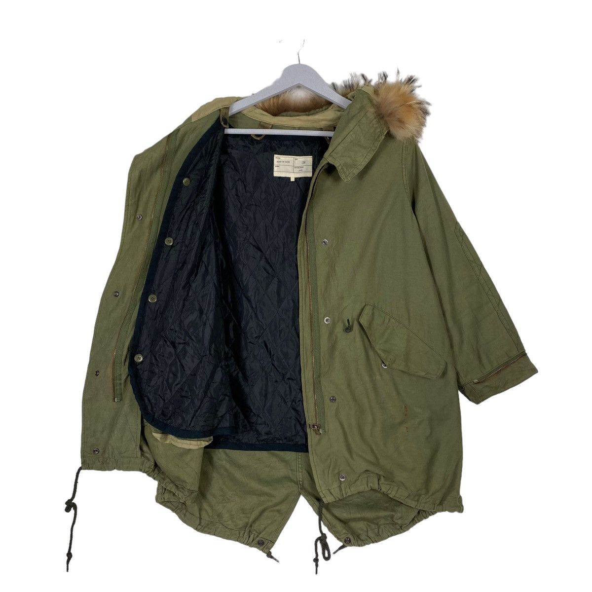 ADAM ET ROPE × Japanese Brand 1990 Adam et Rope Fishtail Parka Long Jacket Fur Hoodie Size US M / EU 48-50 / 2 - 9 Thumbnail