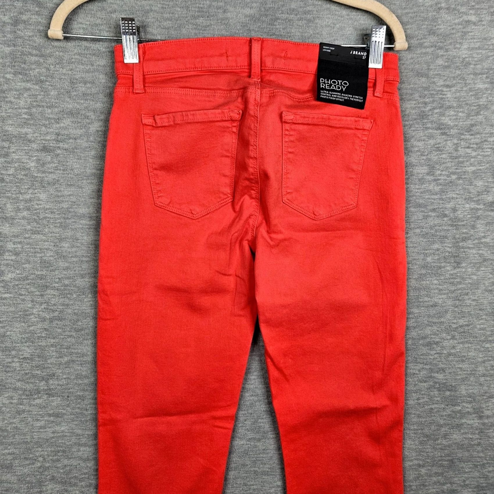 J Brand J.Brand DARK Coral Photo Ready Skinny Crop Low-Rise Slimming Jeans Size 27 NWOT Women Jeans Slimming Dark Coral 27 Womens Size 27" / US 4 / IT 40 - 7 Thumbnail
