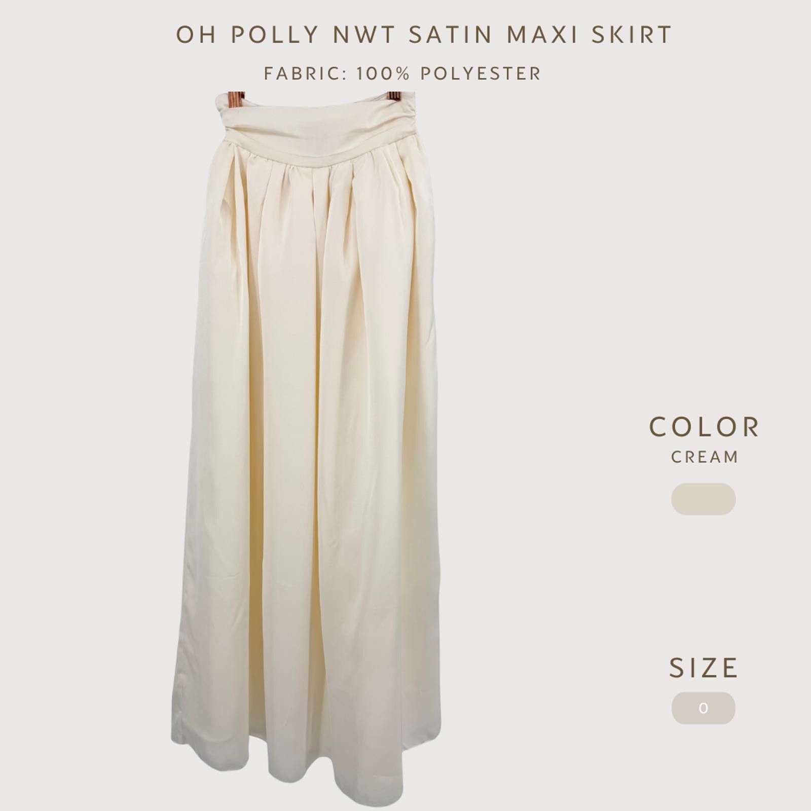 Other Oh Polly Satin Maxi Skirt NWT Cream Size 0 Size 25" / US 0 / IT 36 - 2 Thumbnail