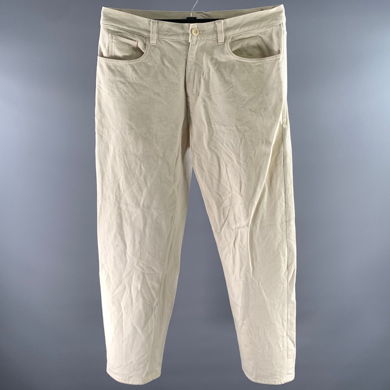 Dana Lee DANA LEE BROWN Size L Cream Cotton Pants Size US 34 / EU 50 - 1 Thumbnail