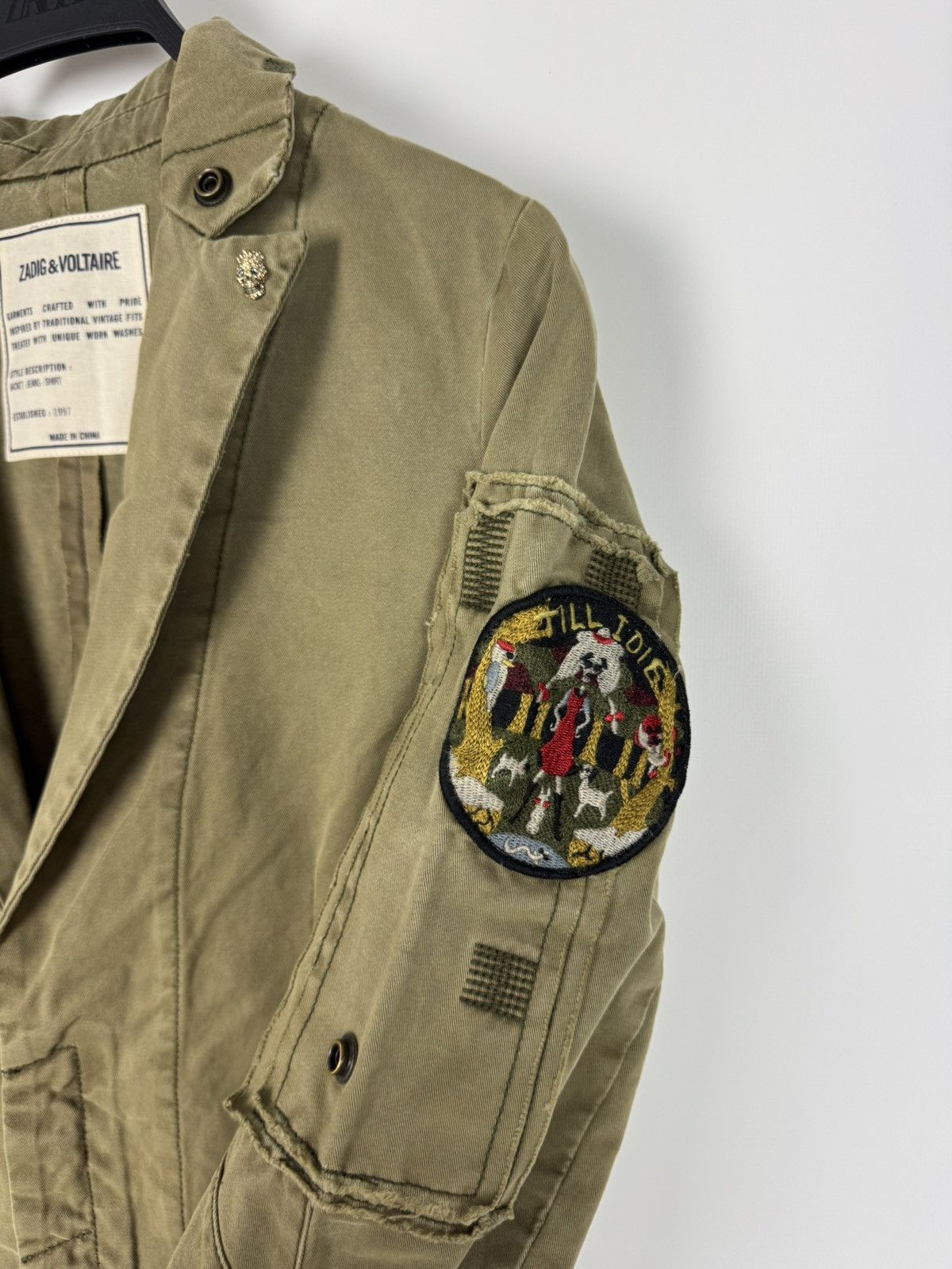 Zadig & Voltaire NWT Zadig&Voltaire Virginia Grunge Perm Khaki Jacket Size XS / US 0-2 / IT 36-38 - 9 Thumbnail