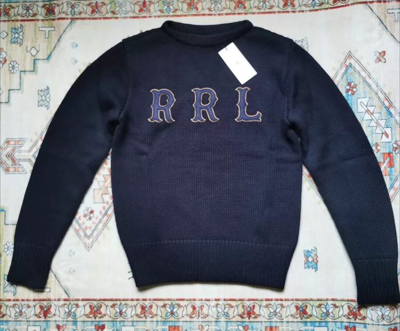RRL Ralph Lauren RRL Ralph Lauren Retro navy pullover wool knit sweater, sw Size US S / EU 44-46 / 1 - 1 Thumbnail