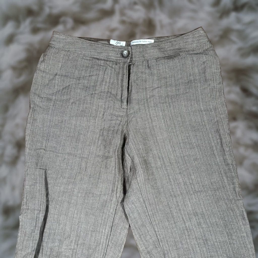 J. Jill J. Jill Pants Womens 6 Beige Linen Blend Straight Leg Below Waist Vintage? No (Follow rules) Size 28" / US 6 / IT 42 - 1 Thumbnail
