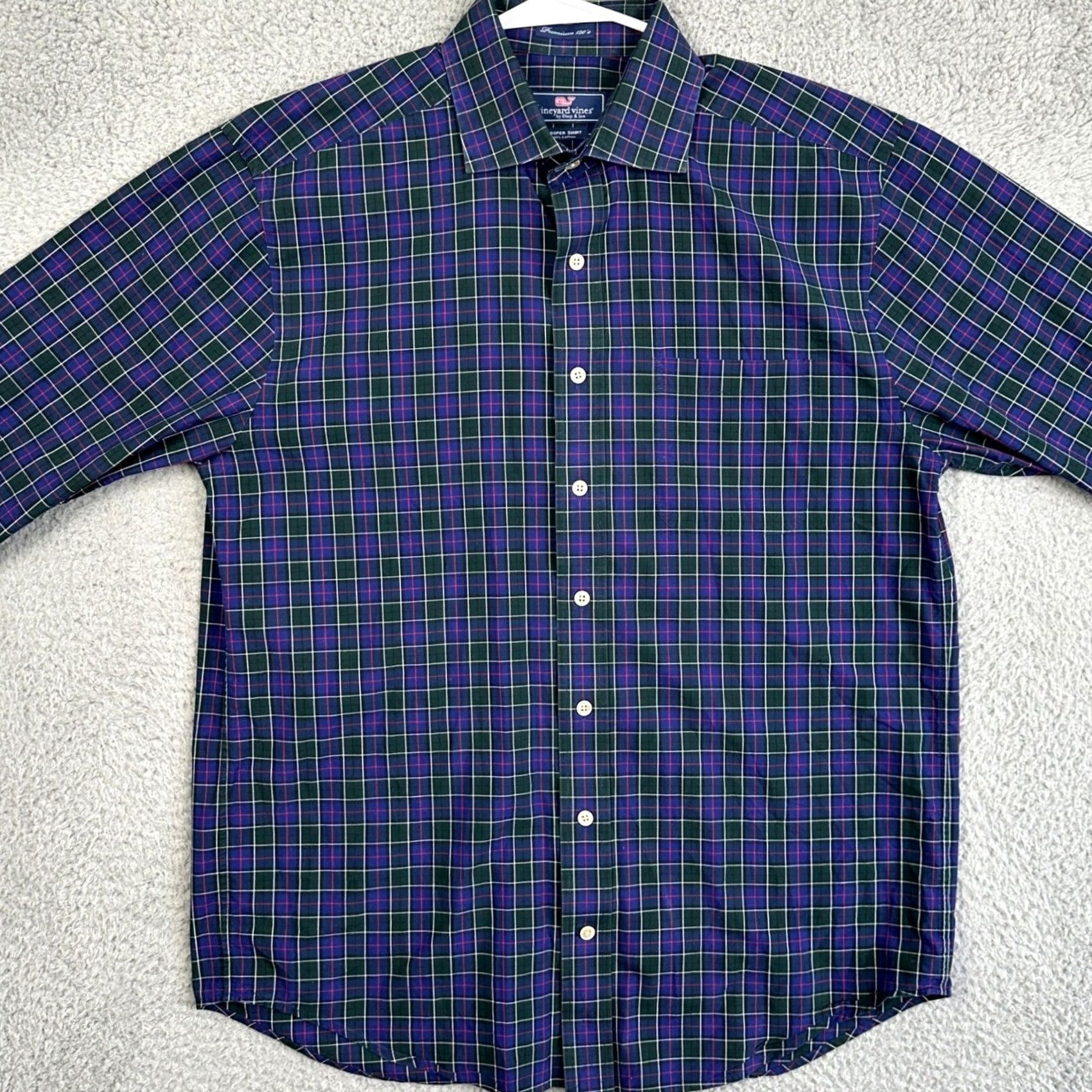 Vineyard Vines Vineyard Vines Mens Medium Cooper Shirt Button Up Blue Green Plaid Pocket EUC Size US M / EU 48-50 / 2 - 2 Thumbnail