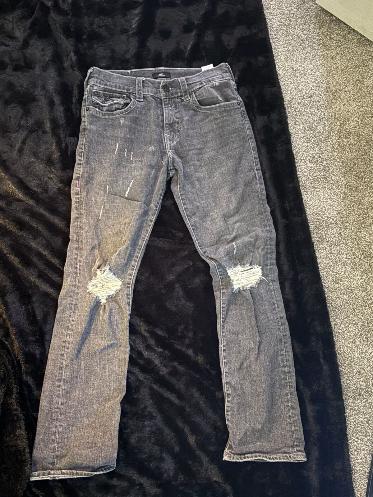 True Religion True Religion black and purple jeans Size US 33 - 1 Thumbnail