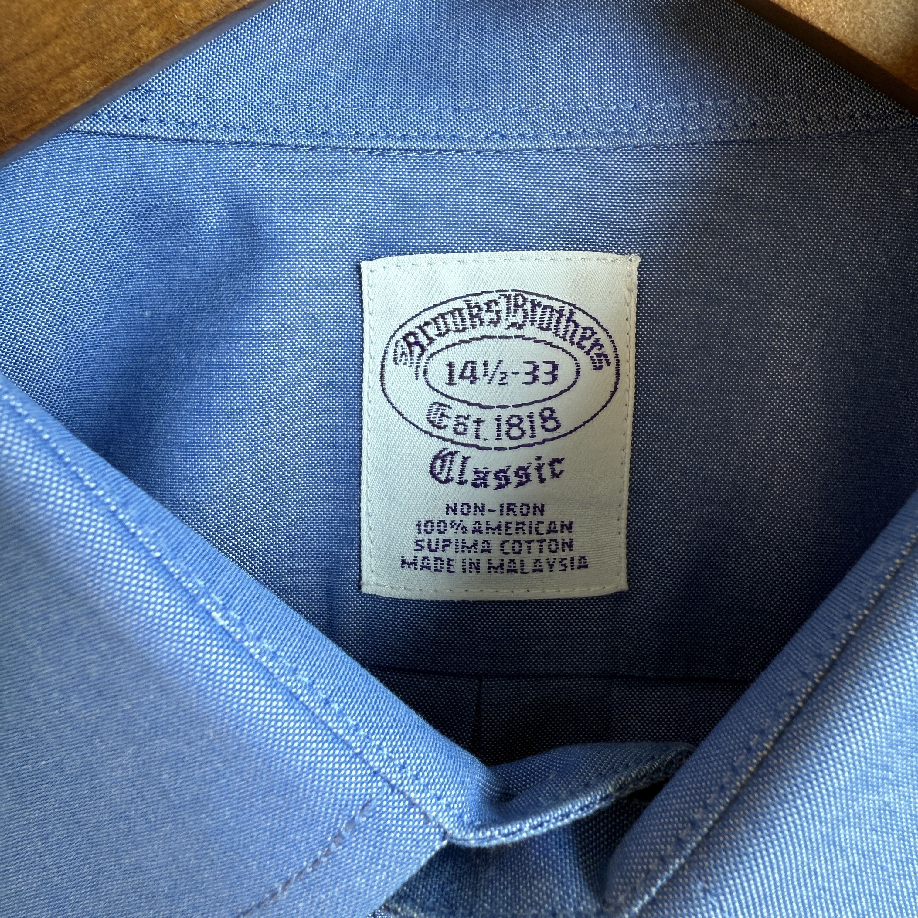 Brooks Brothers Brooks Brothers Non-Iron Supima Dress Shirt | 14.5 x 33 Size US M / EU 48-50 / 2 - 3 Thumbnail