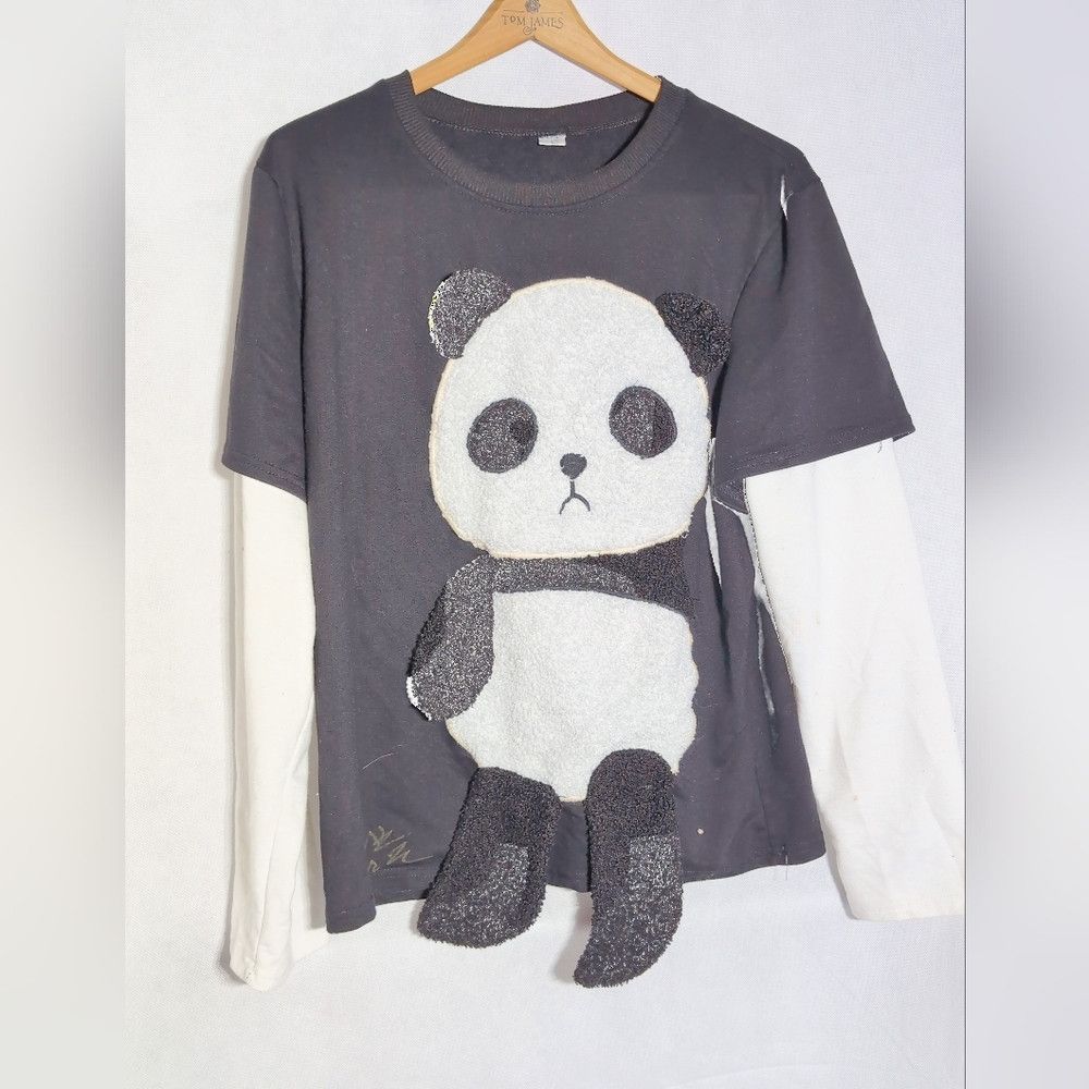 Designer Fuzzy Panda Graphic Long Sleeve Shirt XL Autographed Size XL / US 12-14 / IT 48-50 - 2 Thumbnail