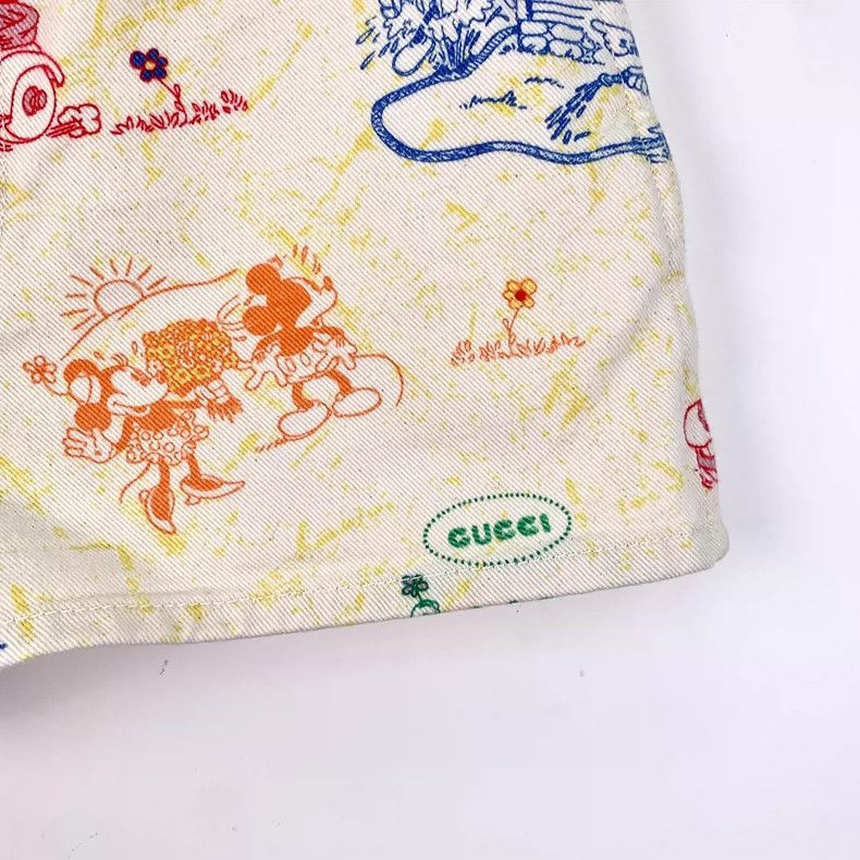 Gucci Gucci Beige graffiti cartoon Mickey Mouse printed cotton ca Size 27" / US 4 / IT 40 - 4 Thumbnail