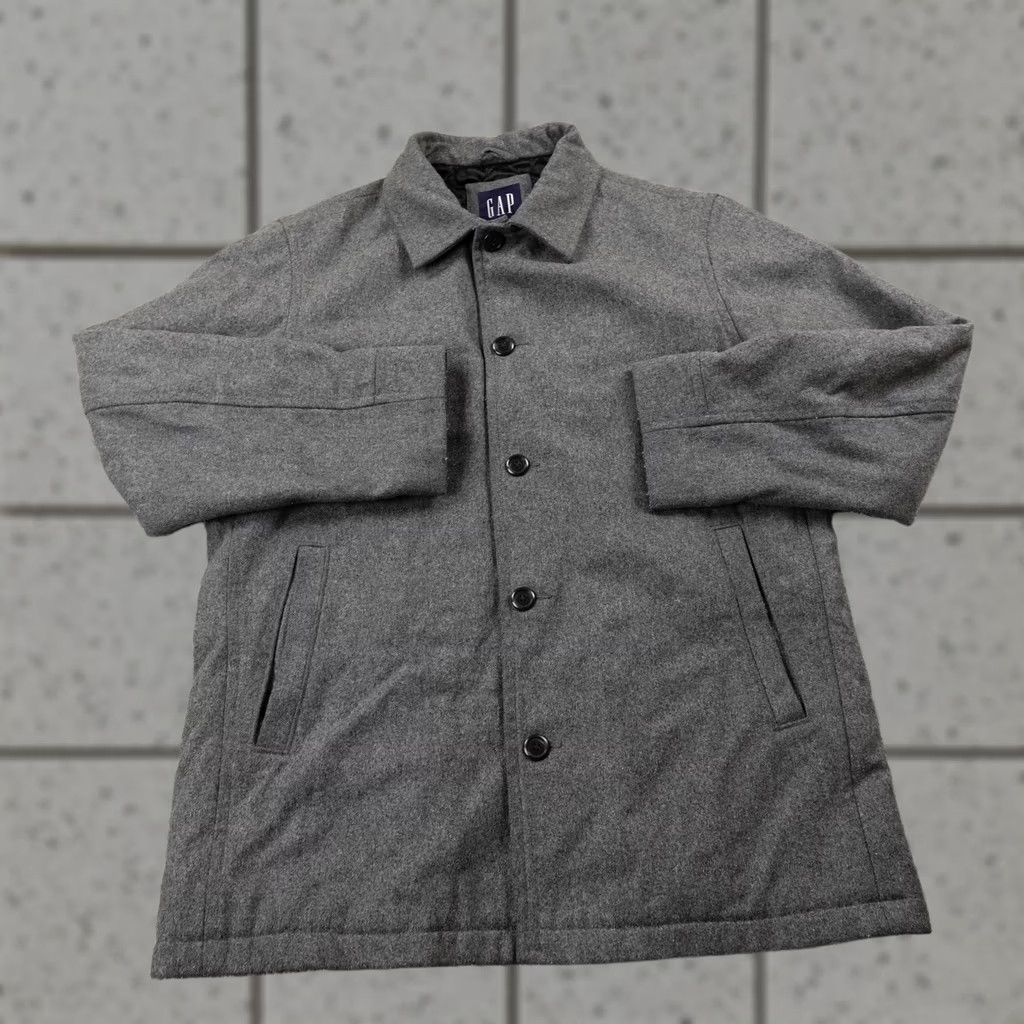 Gap GAP Coat Mens L Gray Wool Blend Overcoat Cardigan? (Original title only; but keep to rules) Size US L / EU 52-54 / 3 - 1 Thumbnail