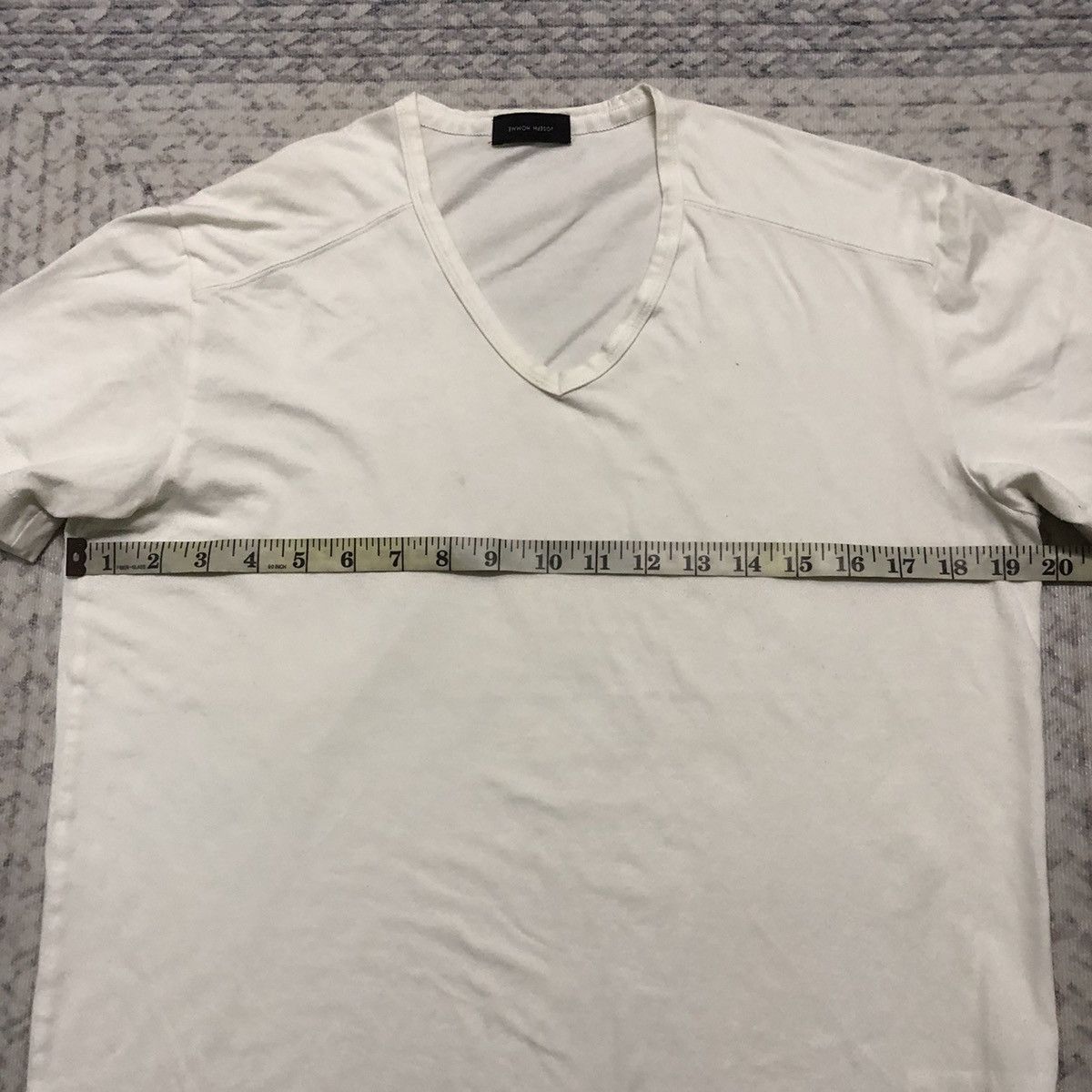 JOSEPH HOMME × Japanese Brand Rare Distressed Joseph Homme White V-Neck Tees Size US S / EU 44-46 / 1 - 19 Thumbnail