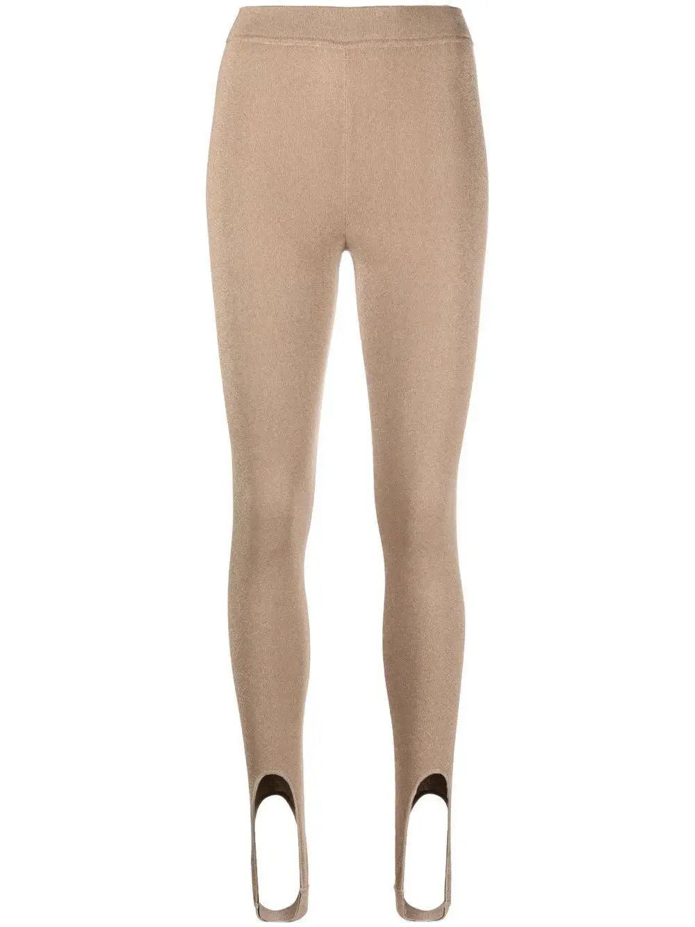 Saint Laurent Paris o1s1wg110125 705399 Stirrup Leggings in Lurex Knit in Beige Size 32" / US 10 / IT 46 - 1 Thumbnail