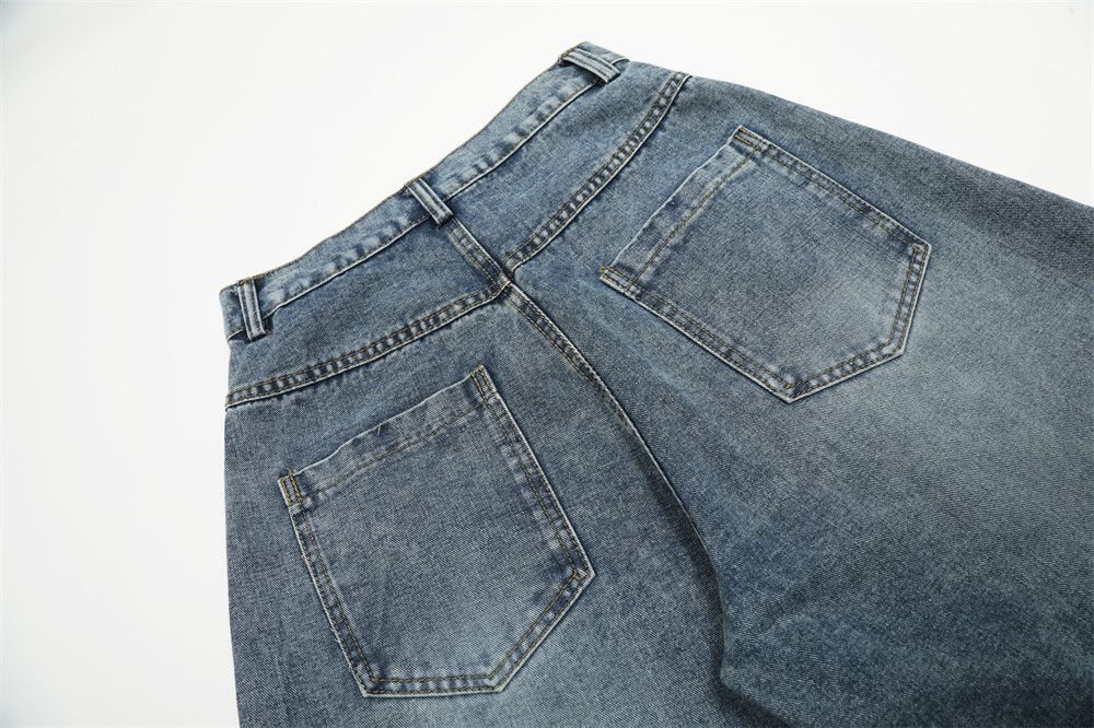 Jean Men's letter embroidery multi-pocket scimitar jeans Size US 32 / EU 48 - 6 Thumbnail