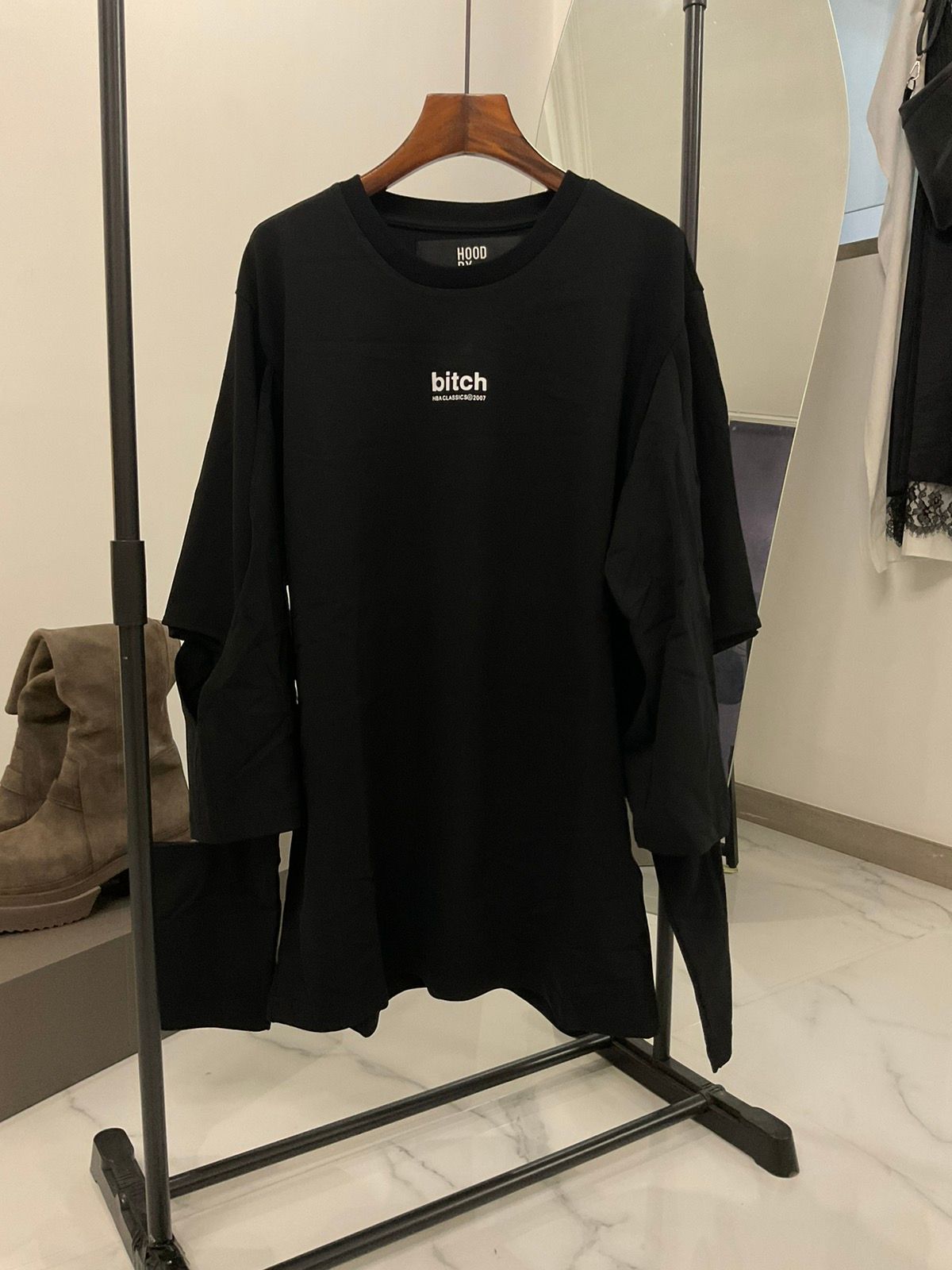 Pre-owned Hood By Air Bitch Cut Out Sweater In Black