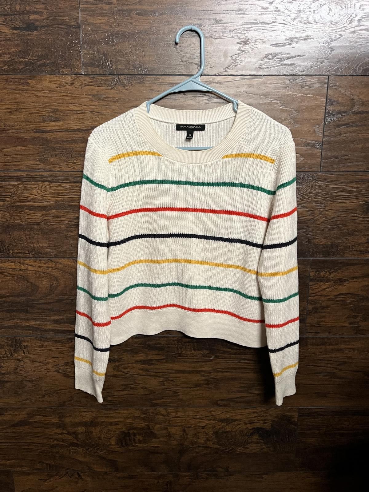Banana Republic Banana Republic Striped Sweater - Crop Top Skinny Stripes -M Size M / US 6-8 / IT 42-44 - 1 Thumbnail