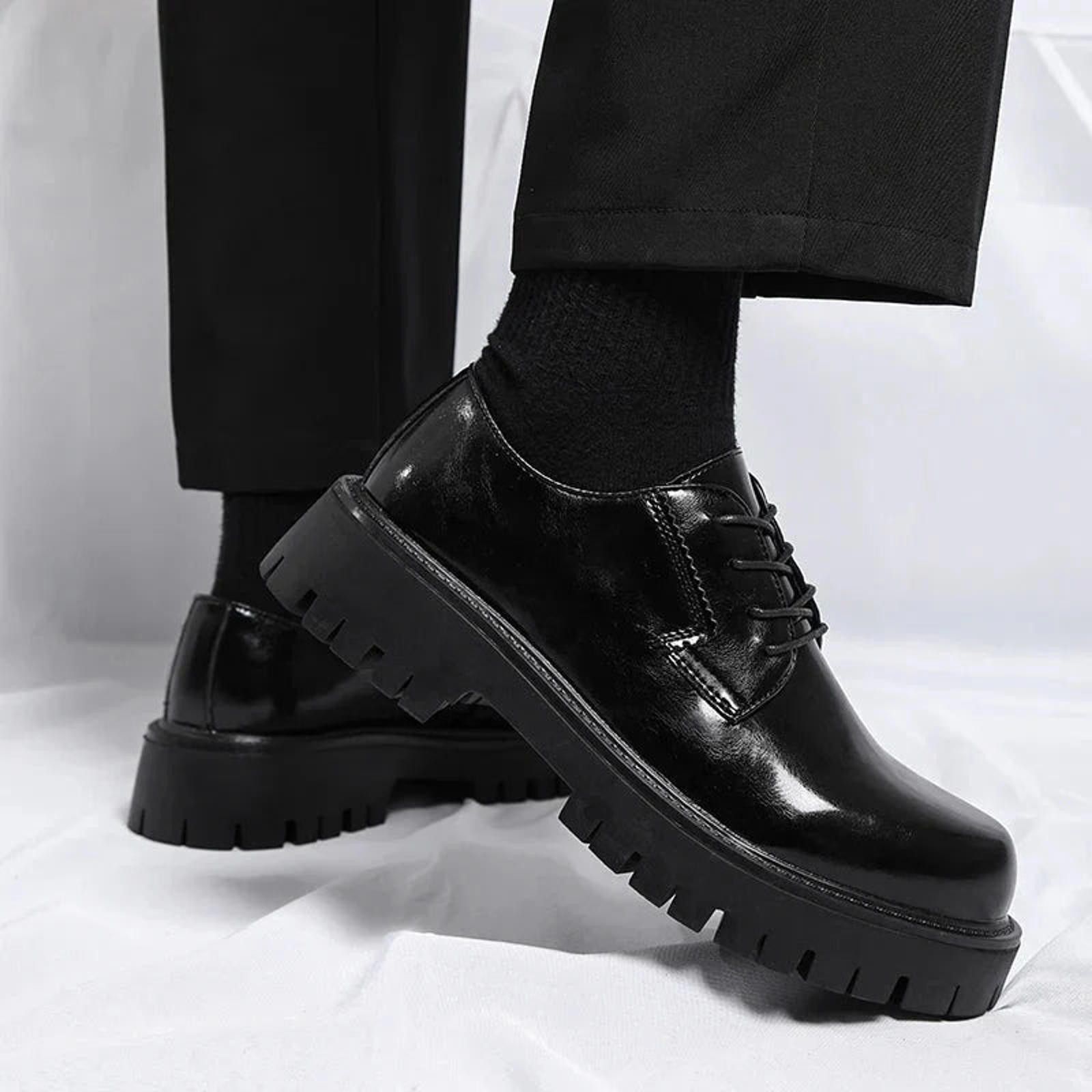 Leather Faux Leather Mapo Lace Up Chunky Shoes Size US 7 / EU 40 - 4 Thumbnail
