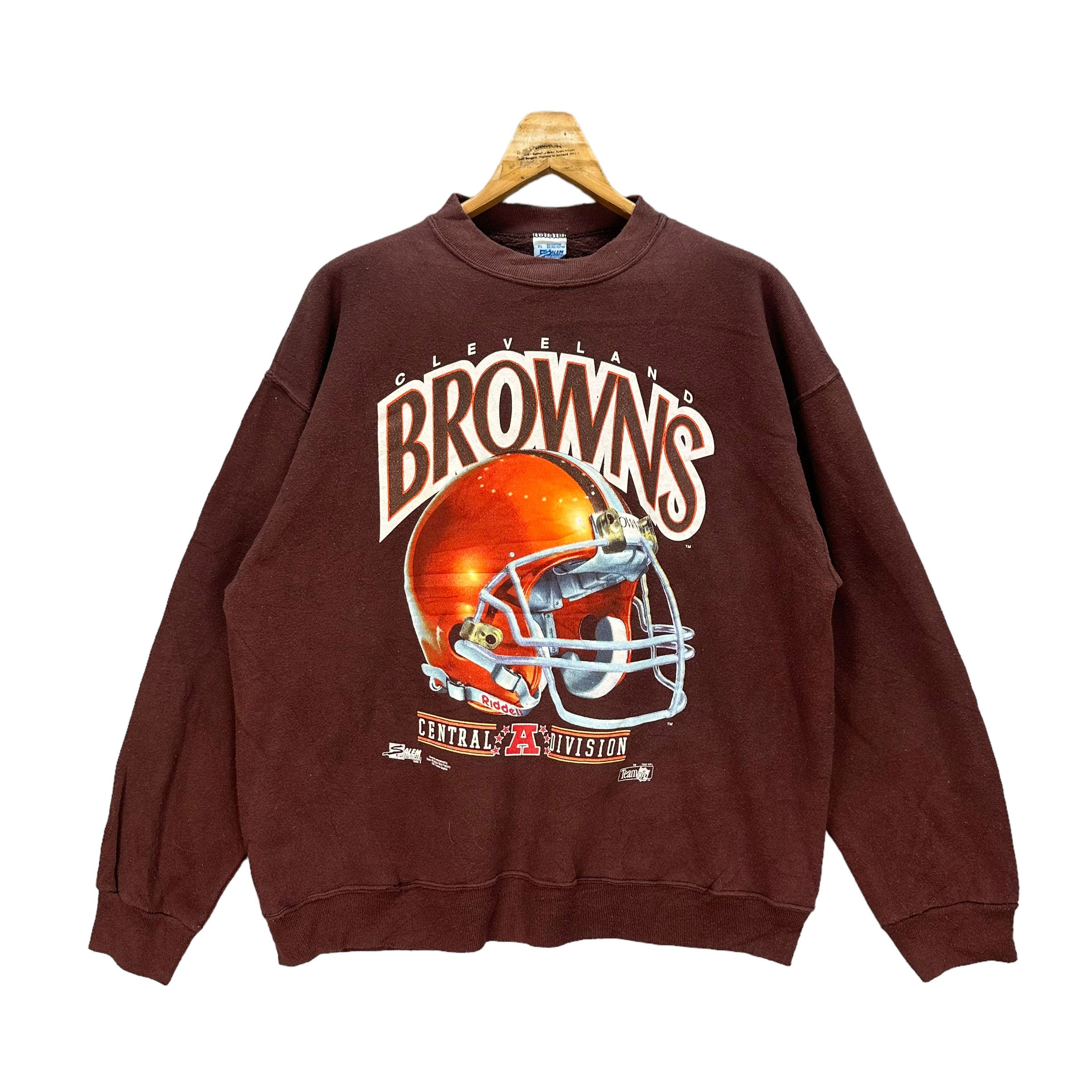 NFL × Salem Sportswear × Vintage 93's TEAM NFL CLEVERLAND BROWNS SWEATSHIRTS #8047-198 Size US XL / EU 56 / 4 - 1 Thumbnail